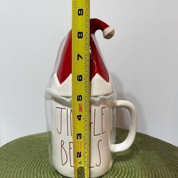 Rae Dunn Jingle Bells Mug with Topper NWT - Picture 7 of 7
